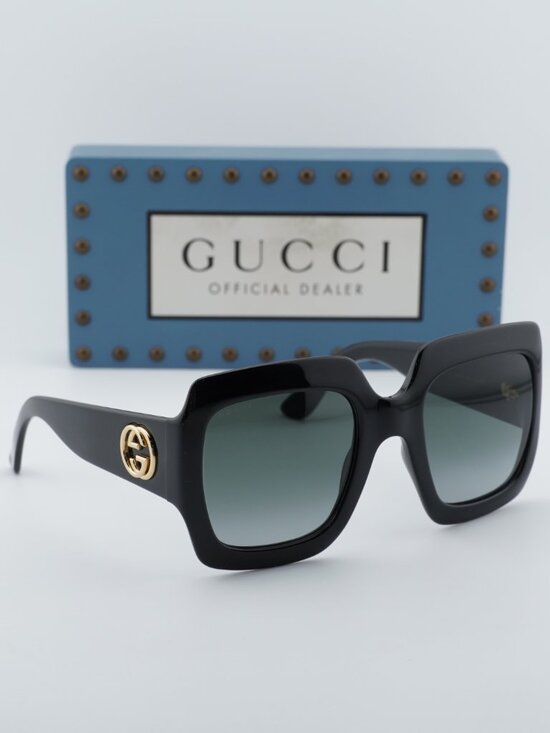 Gucci GG0053S 001 Square Sunglasses - Black\\Grey Gradient main image 4